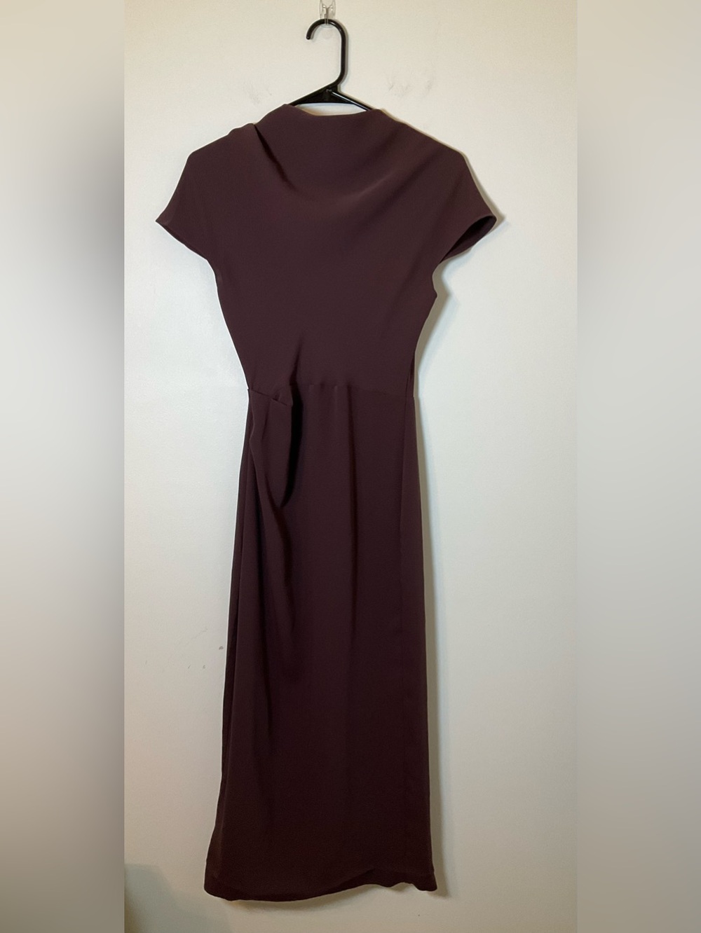 Babaton Aritzia Burgundy Midi Dress Size 00 Cap Sleeve